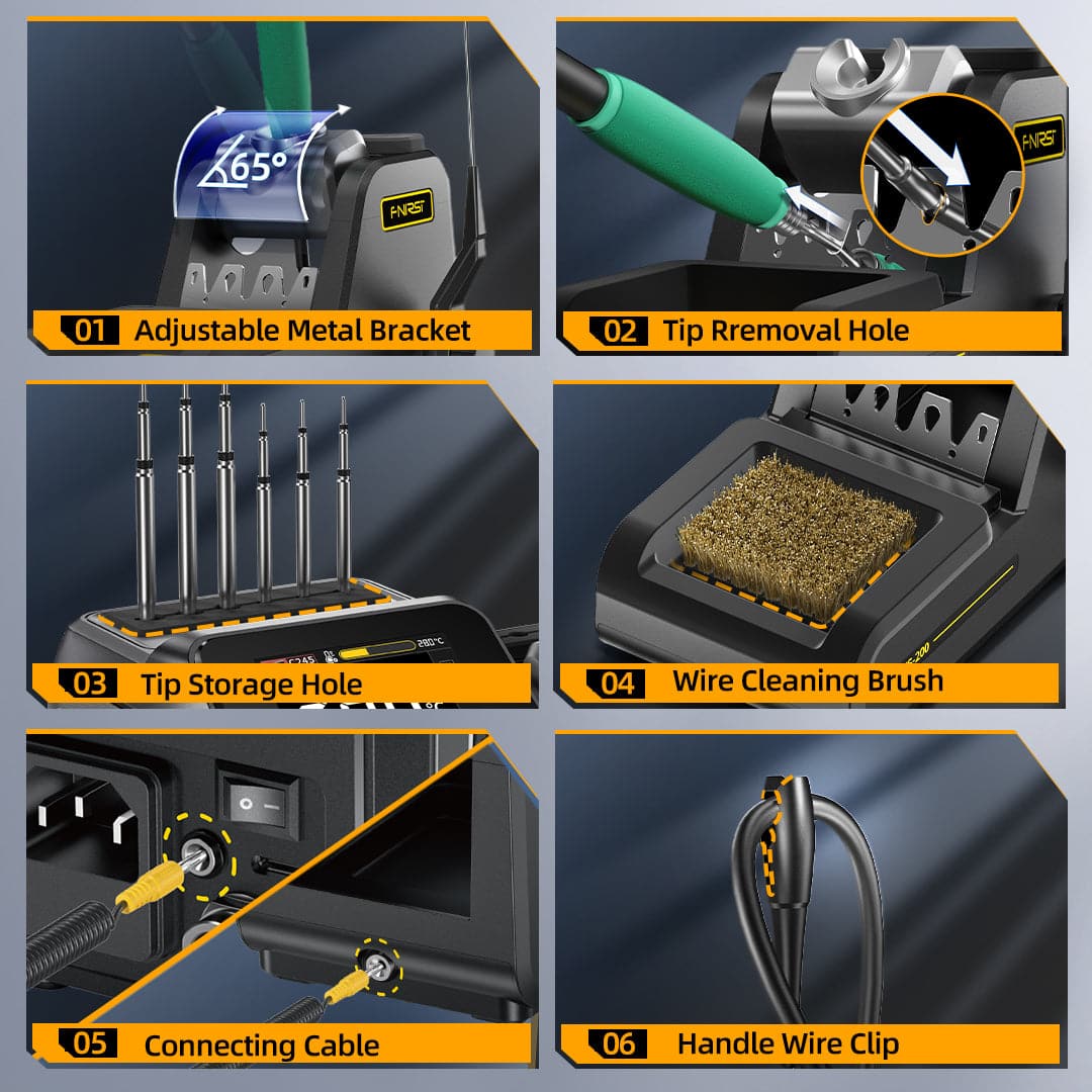 FNIRSI® DWS-200 Kit de Estación de Soldadura de Calentamiento Rápido de 200W