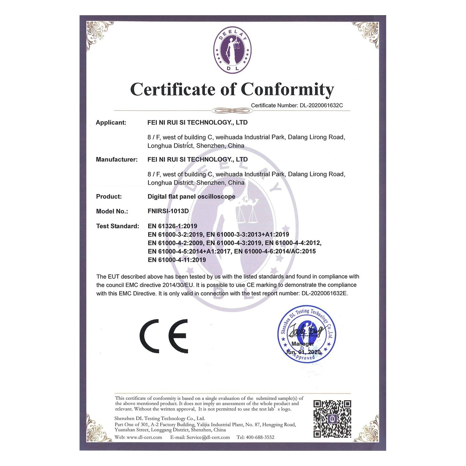 FNIRSI® 1013D Tablet Dual-Channel 100MHz 1GS/s Touchscreen-Oszilloskop