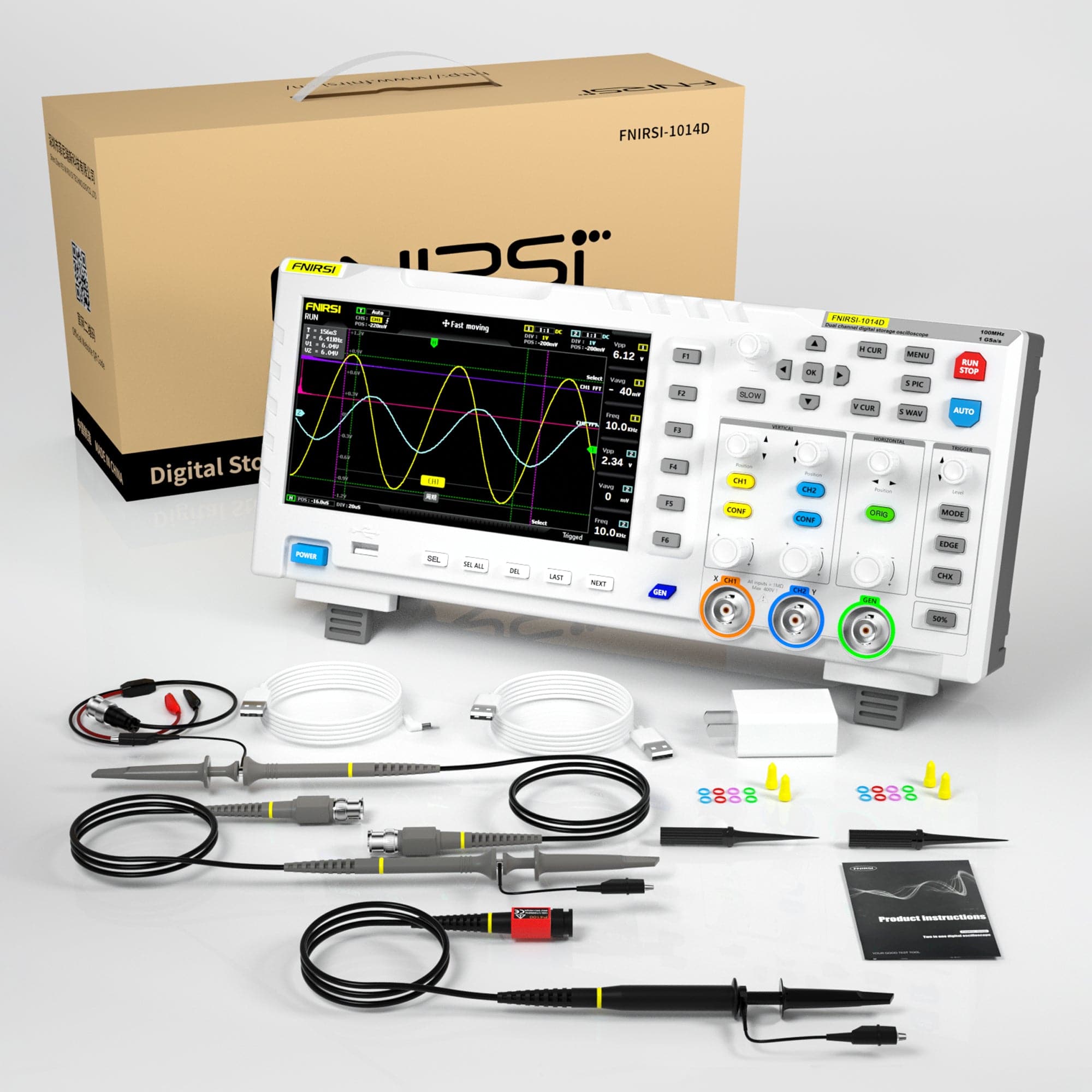 FNIRSI 1014D: 2-in-1 Oscilloscope & DDS Signal Generator