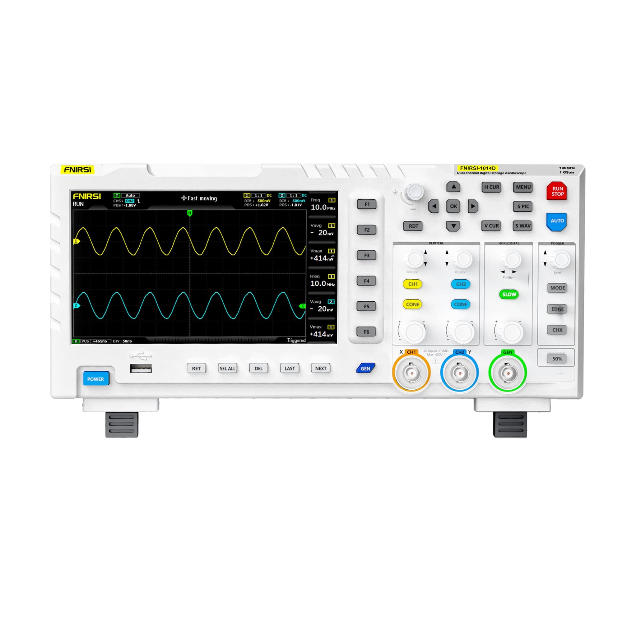 FNIRSI® 1014D 2-IN-1 Dual-Channel 100MHz 1GS/s Digitaloszilloskop Signalgenerator