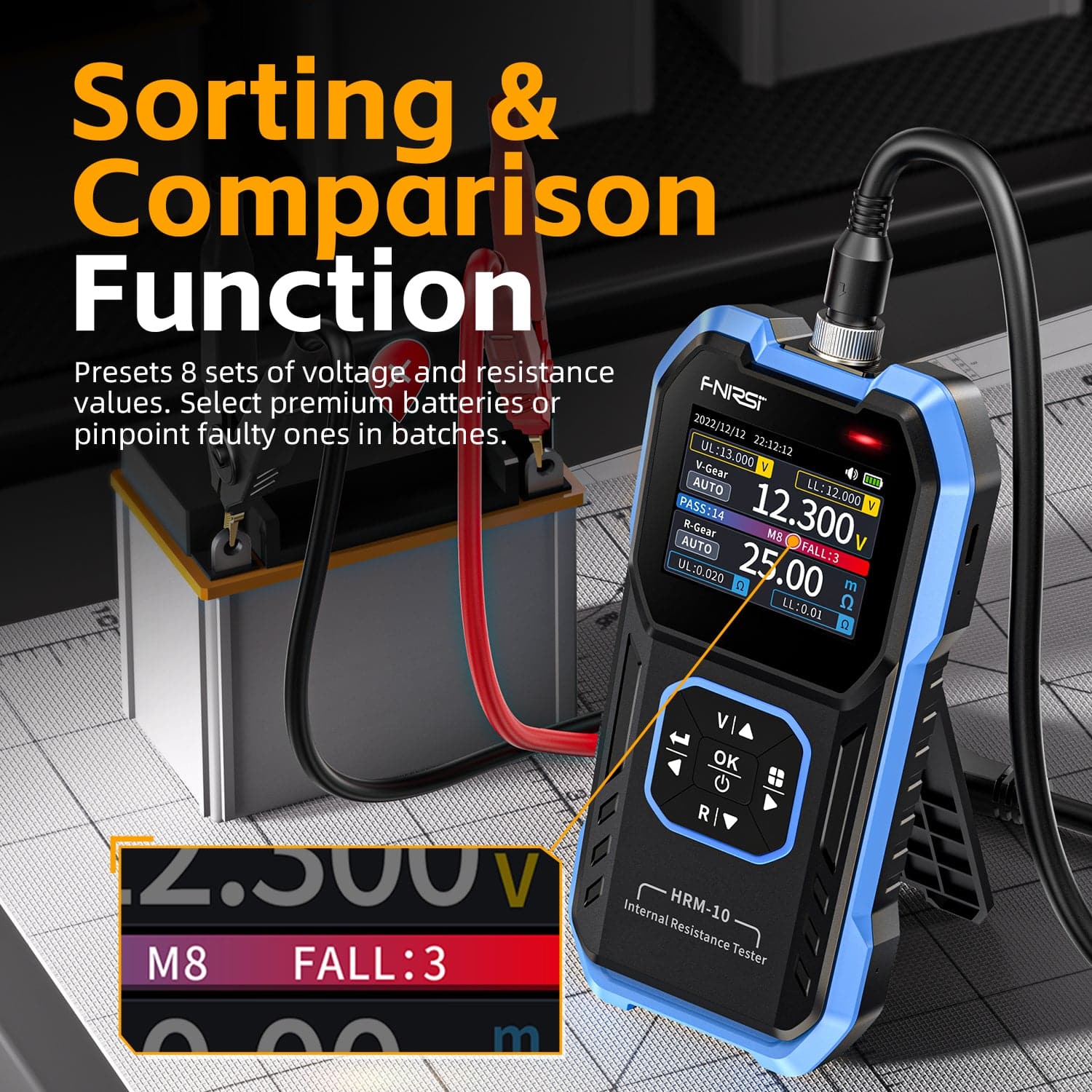 FNIRSI® HRM-10 Batteriespannungs-Innenwiderstandstester