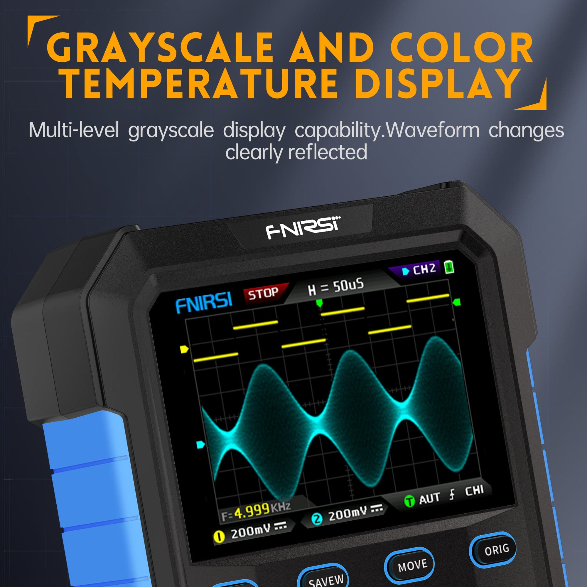 FNIRSI® DPOX180H 2-IN-1 Dual-Channel 180MHz 500MS/s Digitaler Phosphor-Oszilloskop-Signalgenerator