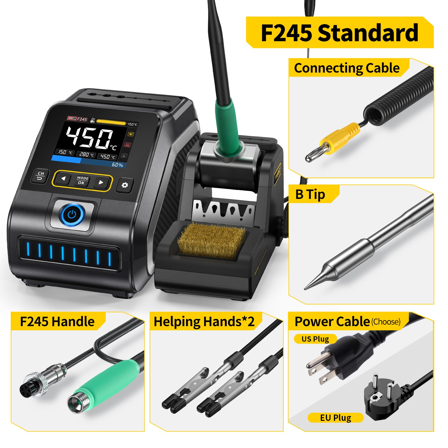 FNIRSI® DWS-200 Kit de Estación de Soldadura de Calentamiento Rápido de 200W