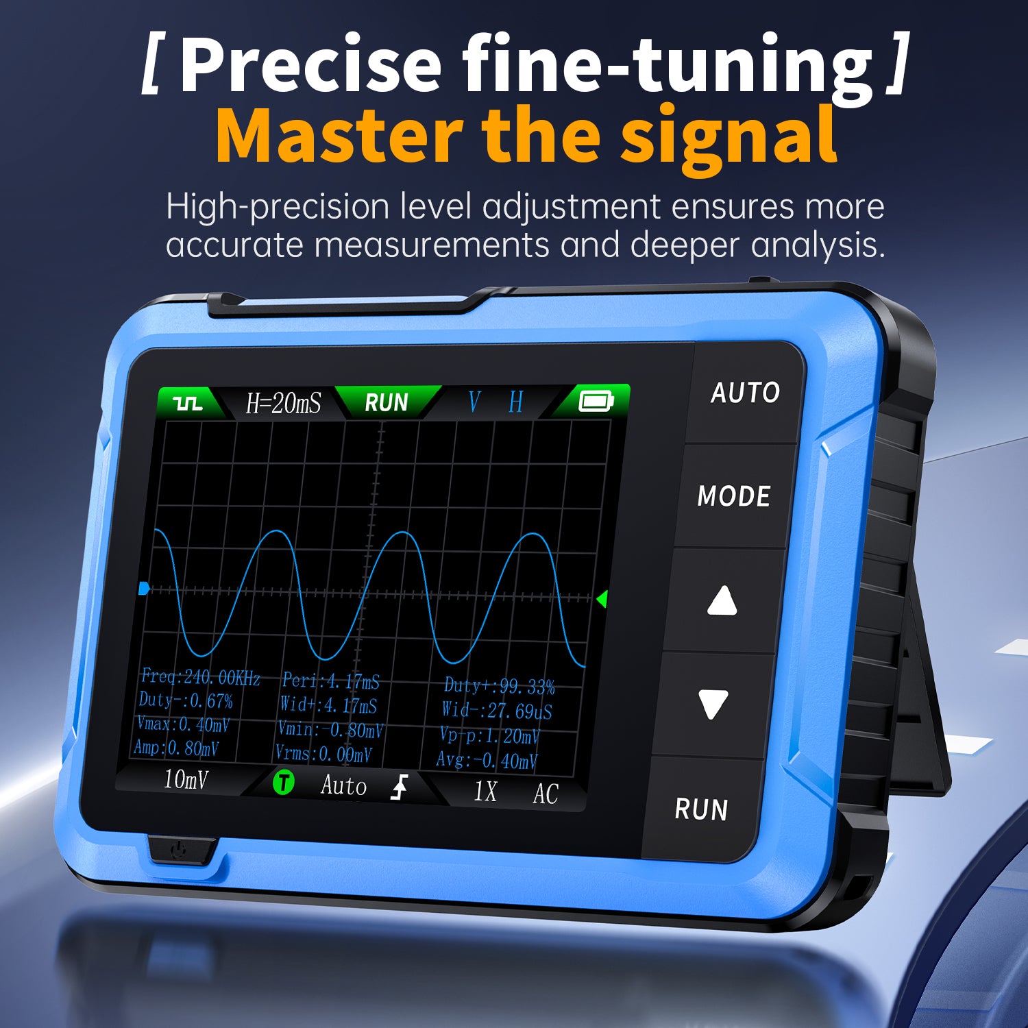 FNIRSI® DSO-510 Oscilloscope numérique portable mini 10MHz 48MS/s Générateur de signaux