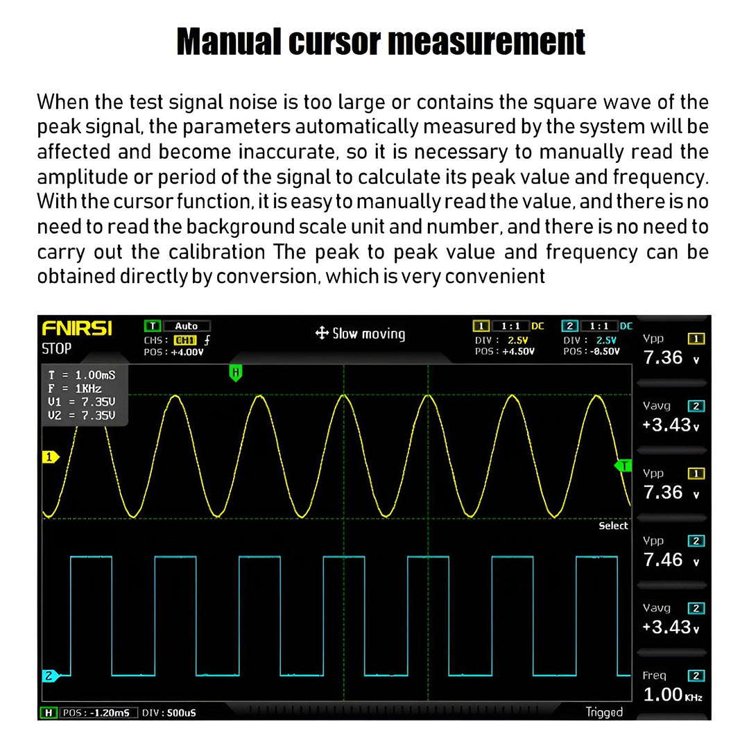FNIRSI® 1014D 2-IN-1 Dual-Channel 100MHz 1GS/s Digitaloszilloskop Signalgenerator