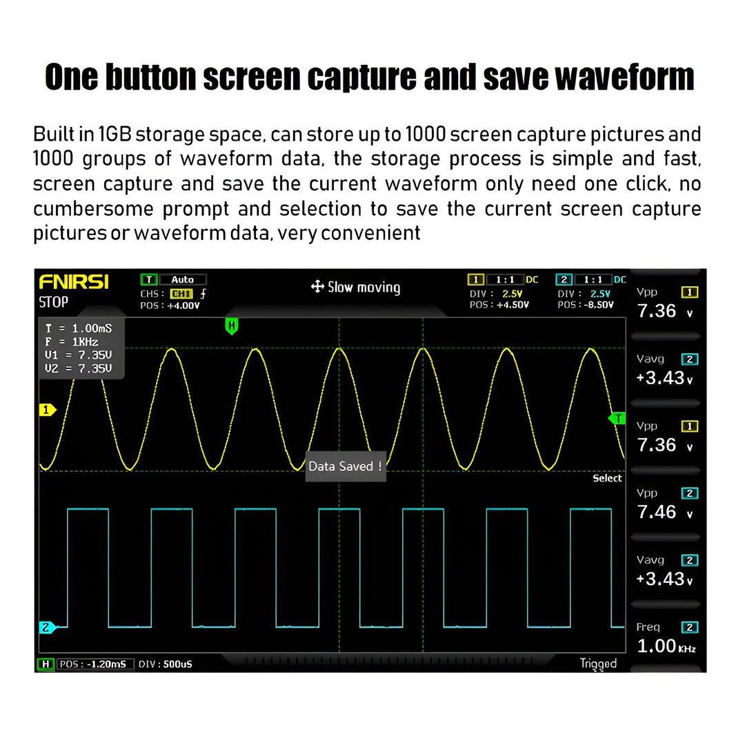 FNIRSI® 1014D 2-IN-1 Dual-Channel 100MHz 1GS/s Digitaloszilloskop Signalgenerator