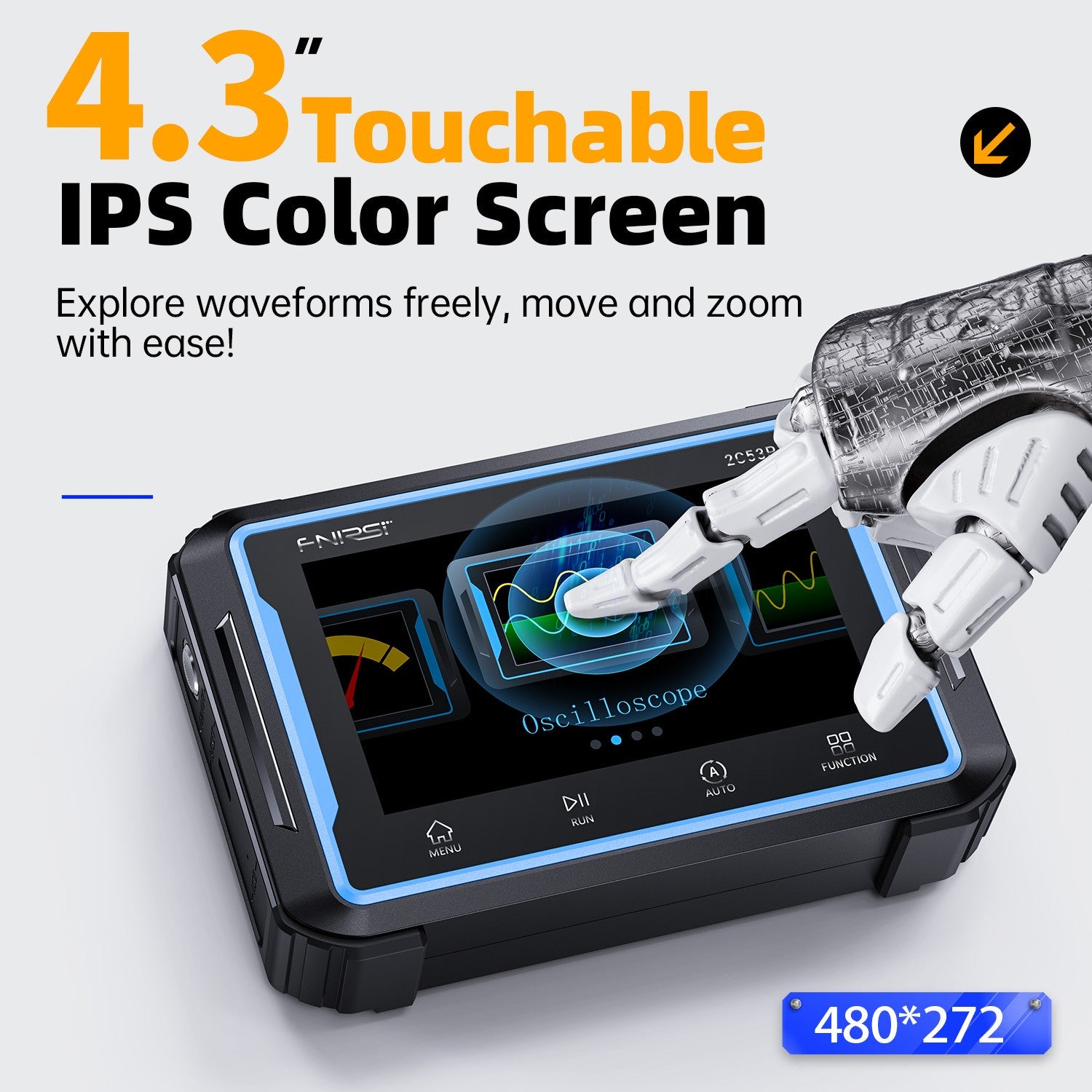 FNIRSI® 2C53P 3-in-1 Dual Channel Tablet Oscilloscope Multimeter Function Generator Pic-2