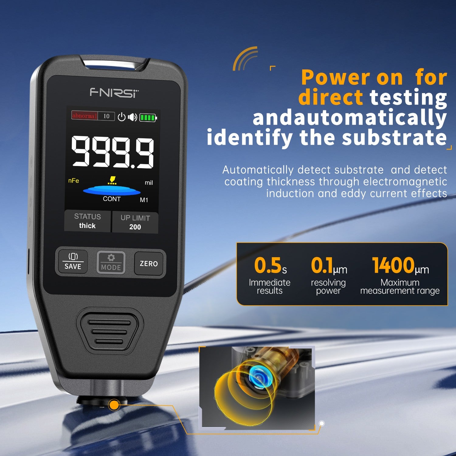 FNIRSI® CTG-20 Misuratore di Spessore della Vernice per Auto