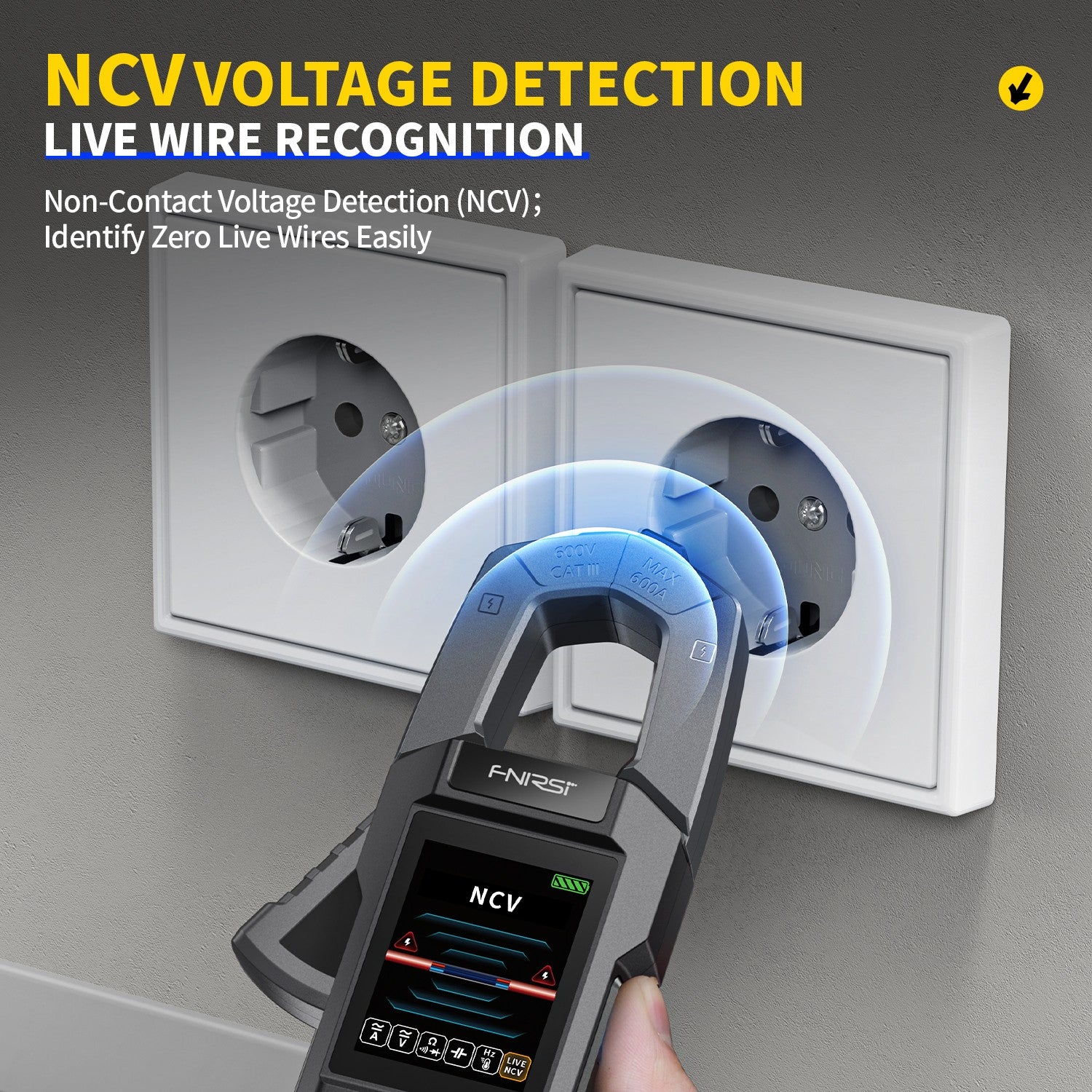 FNIRSI® DMC-100 Medidor de Pinza de Corriente y Voltaje DC AC Multímetro Digital