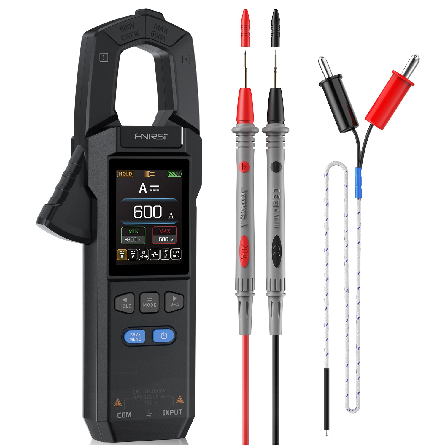 FNIRSI® DMC-100 Medidor de Pinza de Corriente y Voltaje DC AC Multímetro Digital