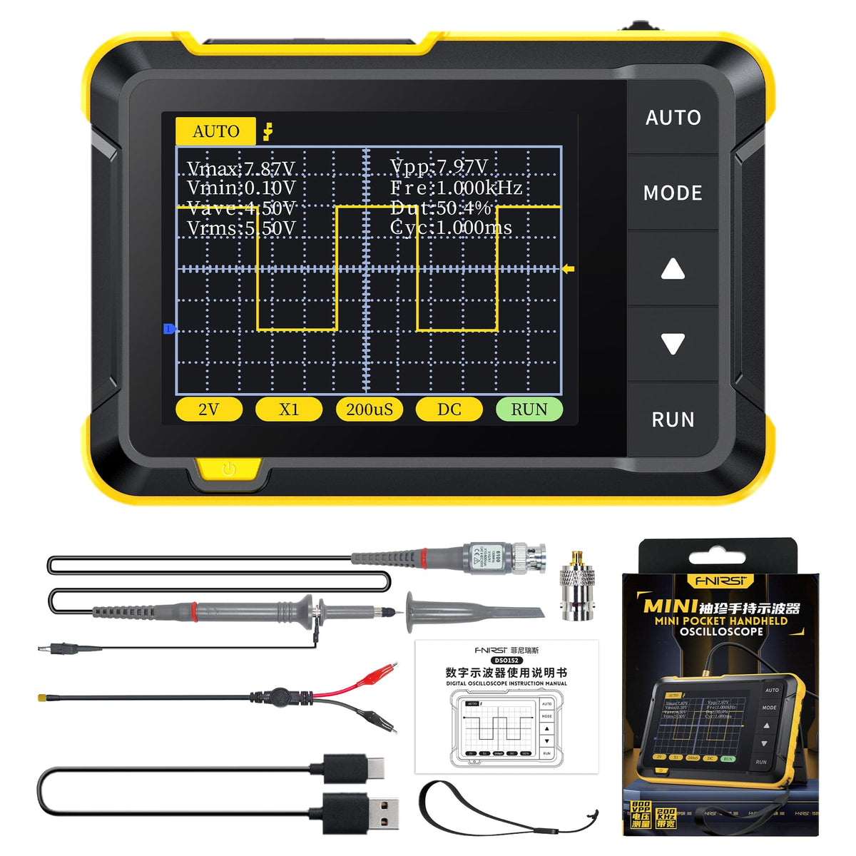 FNIRSI® DSO - 152 200KHz 2.5MS/s Mini Pocket Handheld Digital DSO Oscilloscope - FNIRSI