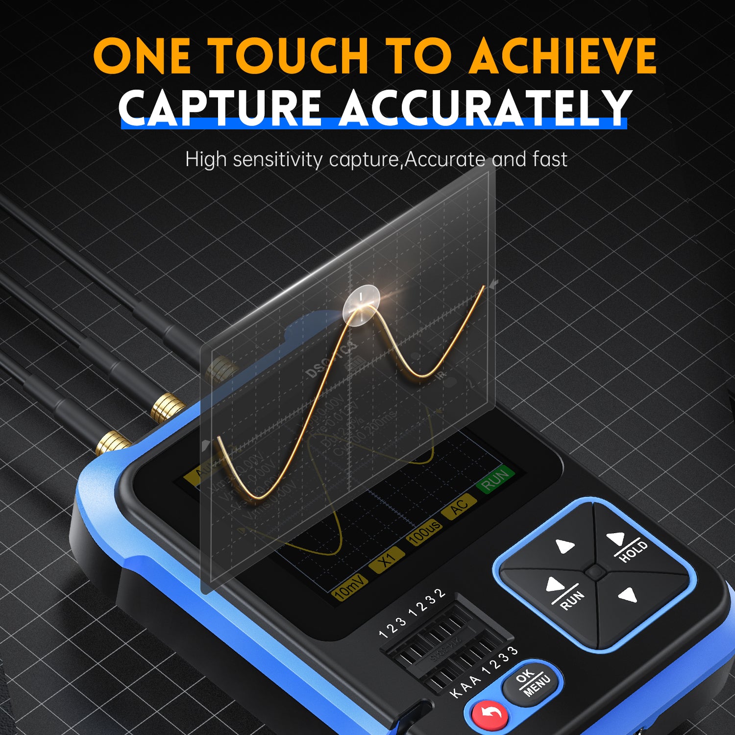 FNIRSI® DSO-TC3 3-IN-1 Handheld 500KHz 10MS/s Digitale Oszilloskope Signalgenerator Transistortester