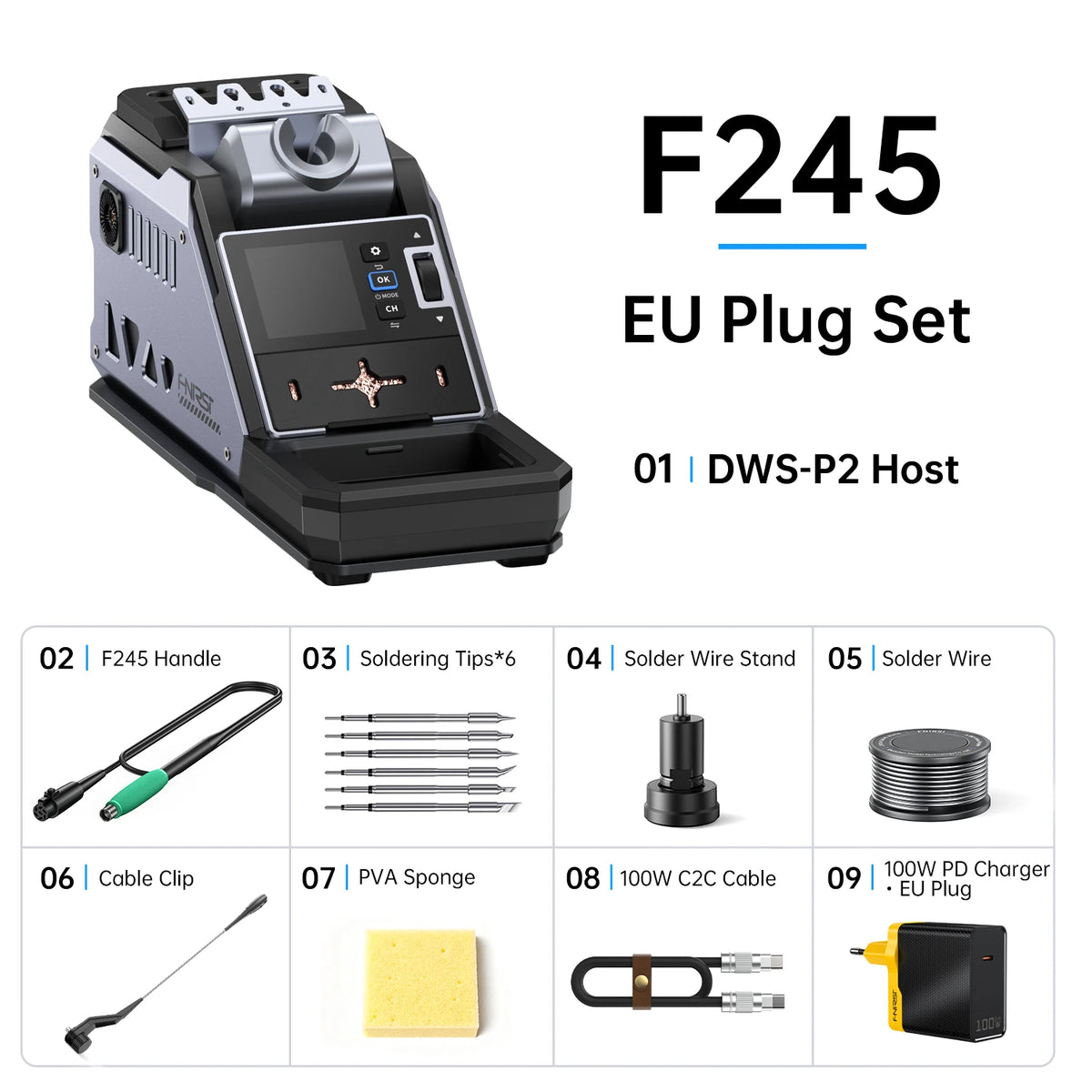 FNIRSI® DWS-P2 100W Portable Soldering Station, 18650 Battery, 212℉~842℉