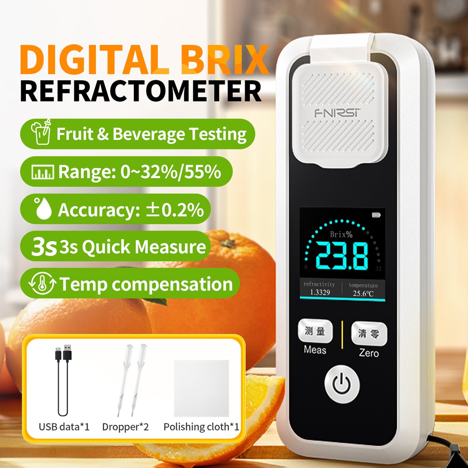 FNIRSI® JBM-10 / JBM-20 Refractómetro Digital de Brix