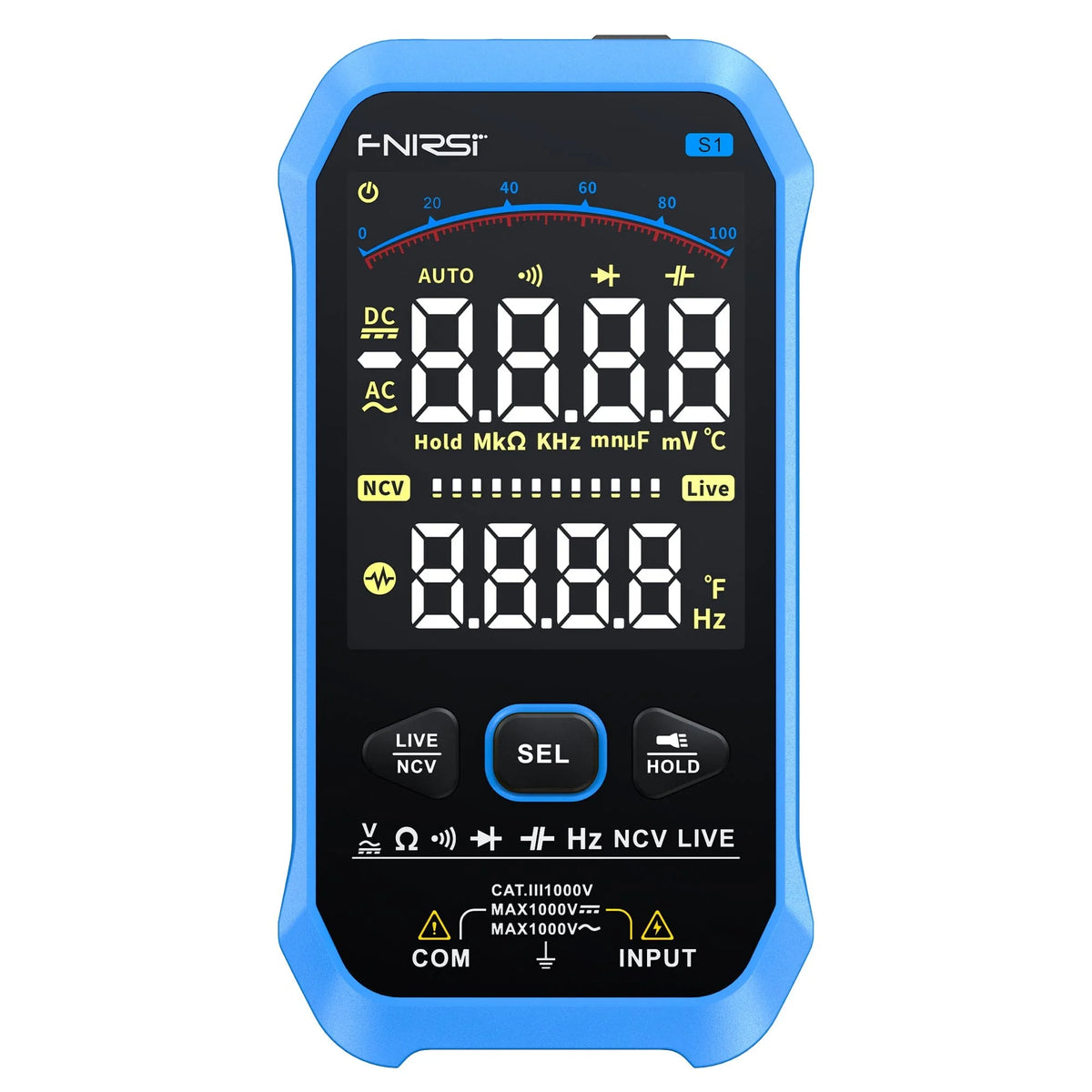 Multimetro intelligente FNIRSI® S1 con display digitale a grande schermo
