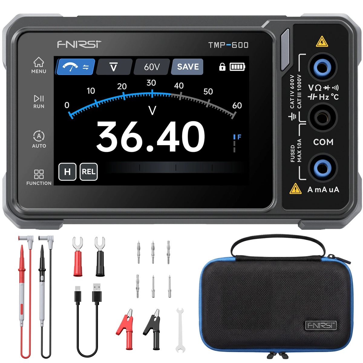 FNIRSI® TMP-610S 3-in-1 Digital Multimeter DSO DDS Generator 60,000 Counts TRMS Bluetooth App Sync
