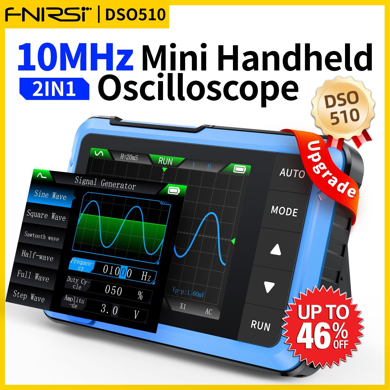 FNIRSI DSO152 Oscilloscope: 2.8" TFT Digital Automotive Oscilloscope,