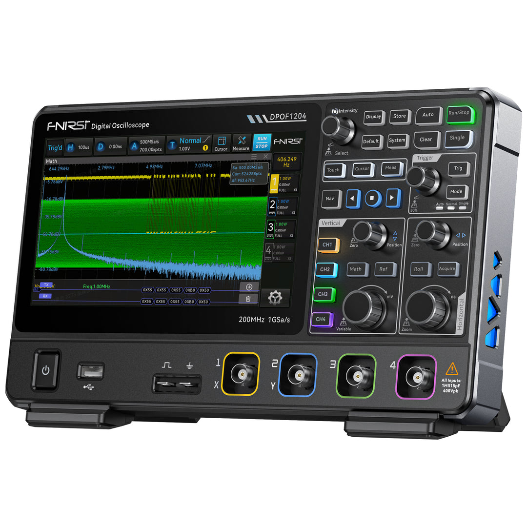 FNIRSI® DPOF1204 Analog 4CH 200MHz 1GSa/s Digital Oscilloscope