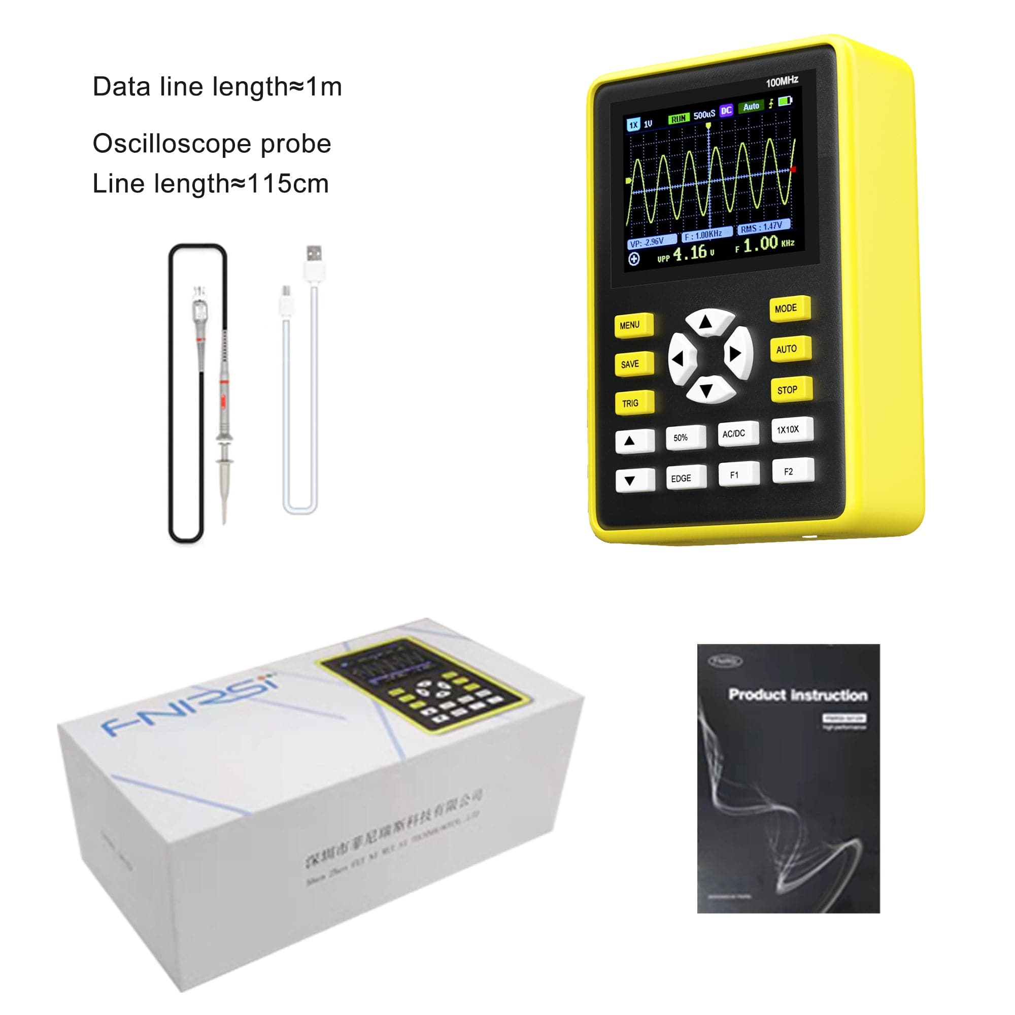FNIRSI® 5012H 100MHz 500MS/s Digital Handheld Pocket Oscilloscope