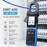 FNIRSI® DMC-600 / DMC-600A Digital Inrush Clamp Meter, AC/DC 600A, Bluetooth (DMC-600 Only), 2.0" TFT Color Display