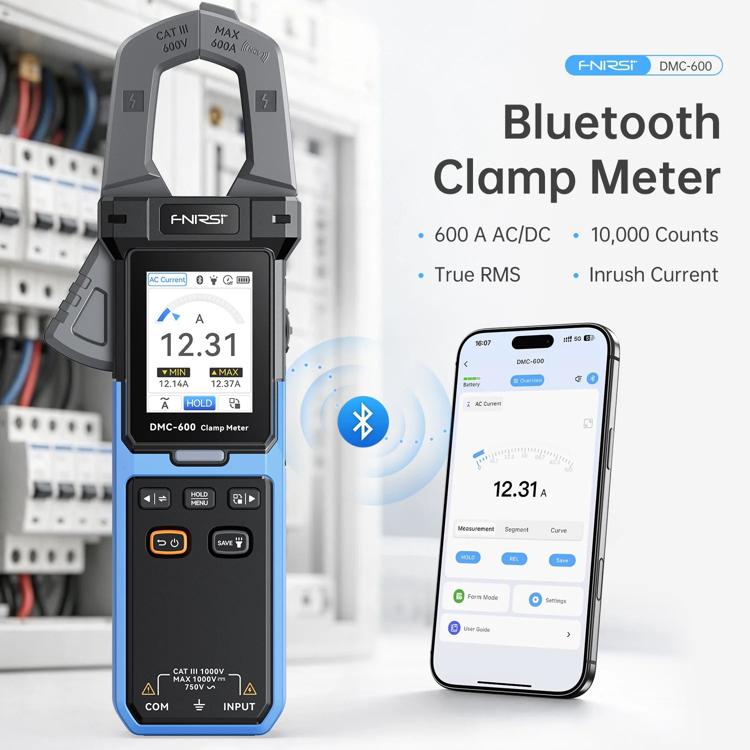 FNIRSI DMC-600 Series 600A True RMS Inrush Clamp Meter