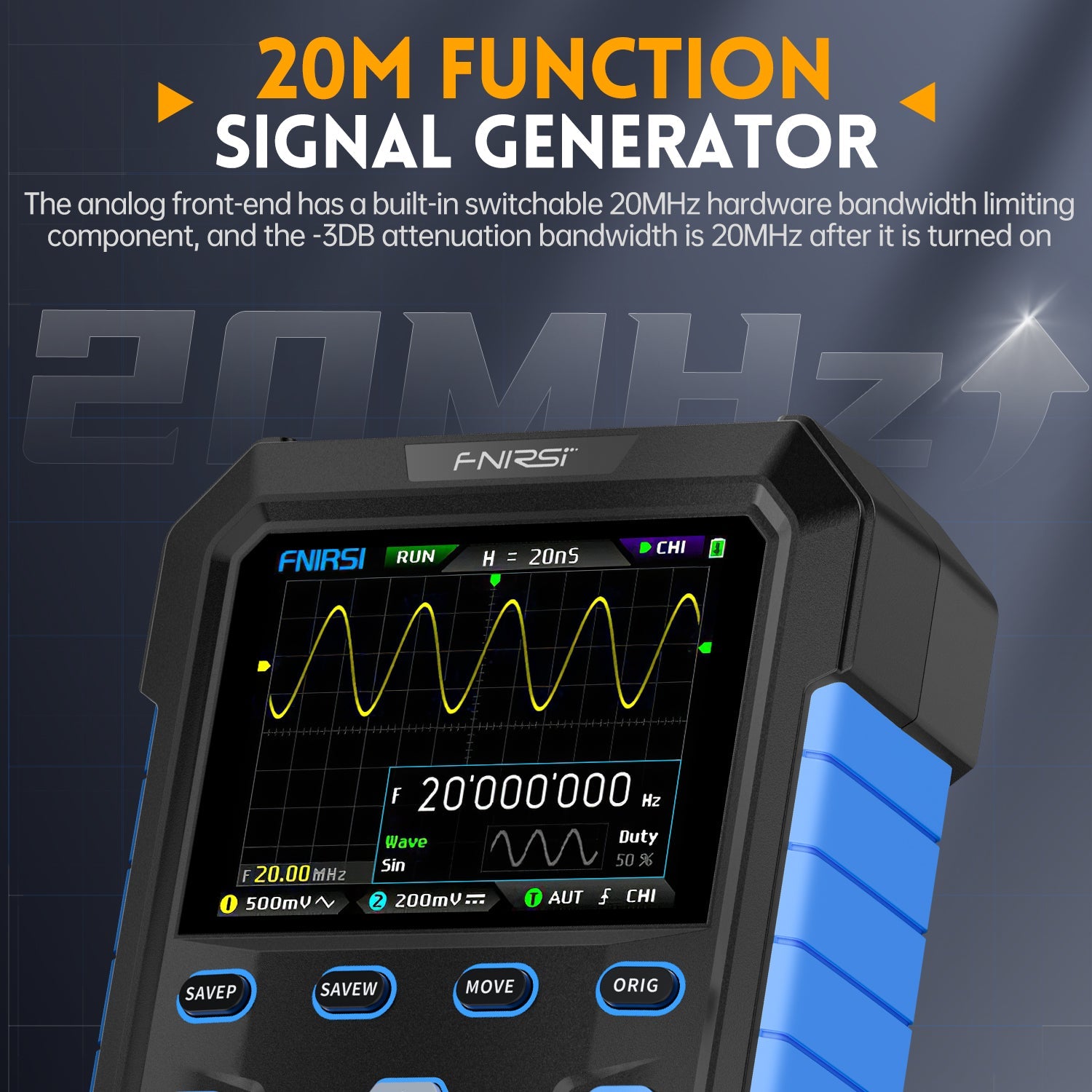 FNIRSI® DPOX180H 2 - IN - 1 Dual Channel 180MHz 500MS/s Digial Phosphor Oscilloscope Signal Generator - FNIRSI