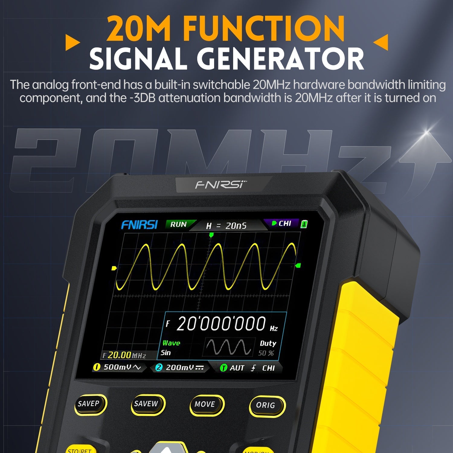 FNIRSI® DPOX180H 2 - IN - 1 Dual Channel 180MHz 500MS/s Digital Phosphor Oscilloscope Signal Generator - FNIRSI