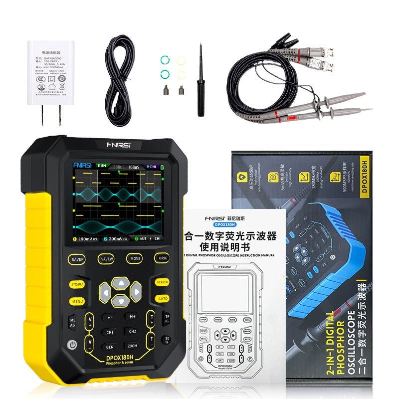 FNIRSI® DPOX180H 2 - IN - 1 Dual Channel 180MHz 500MS/s Digital Phosphor Oscilloscope Signal Generator - FNIRSI
