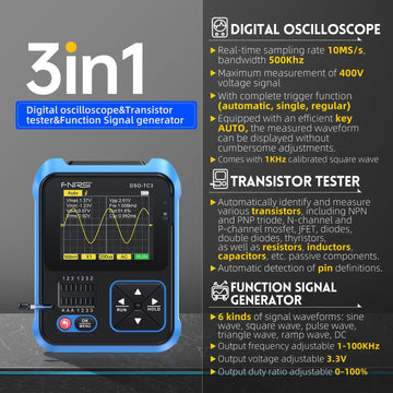 Oscilloscope Numérique 3 En 1 DSO-TC4 10MHz 48Ms/s - Testeur De Composants Et Générateur De Signaux