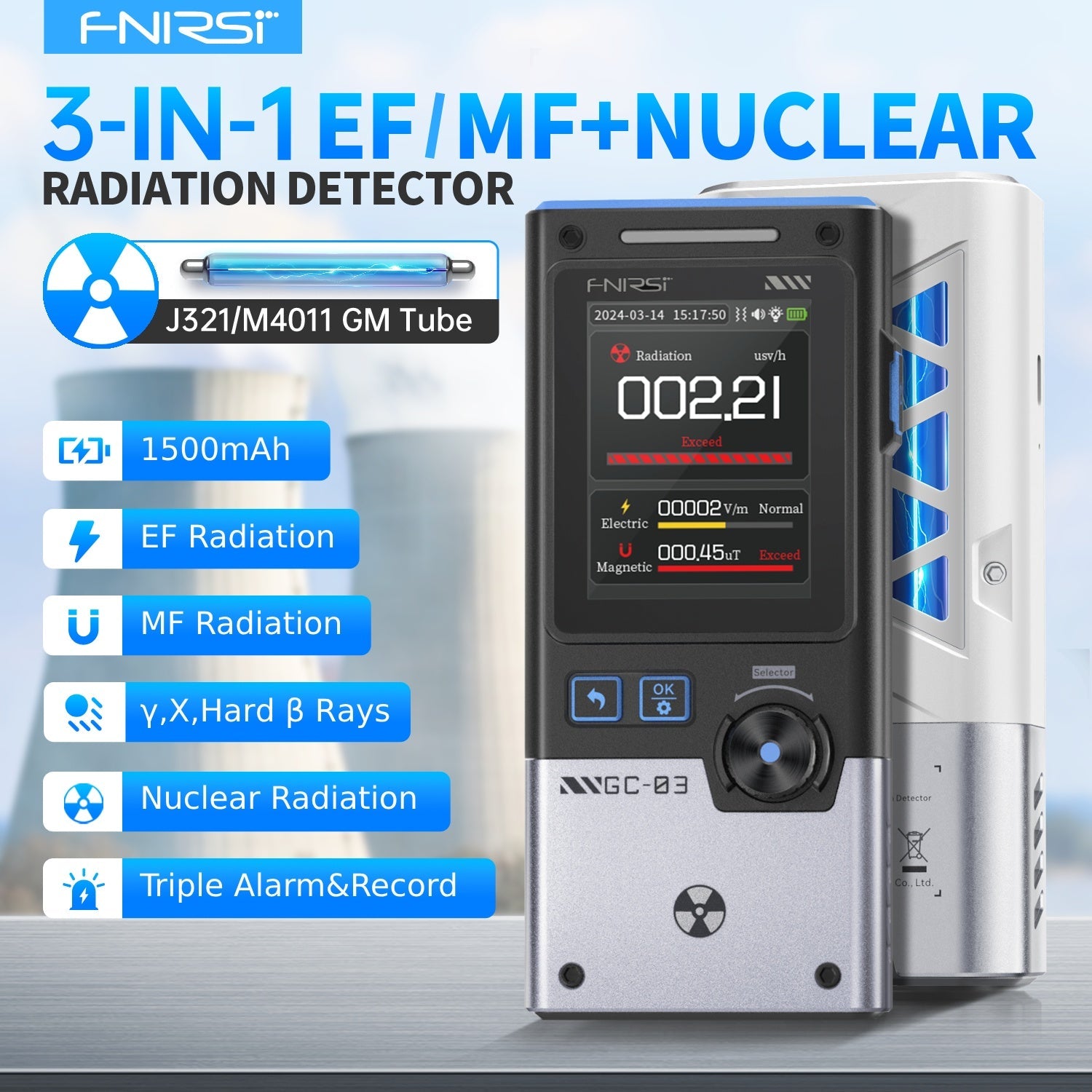 Rilevatore di Radiazioni Monitor Nucleare Dosimetro Contatore Geiger Alpha Beta Gamma X Ray Tester Allarme di Dose Portatile per Radiazioni Nucleari Industriali Rilevatore di Radiazioni Monitor Nucleare Dosimetro Contatore Geiger Alpha Beta Gamma X Ray Tester Allarme di Dose Portatile per Radiazioni Nucleari Industriali