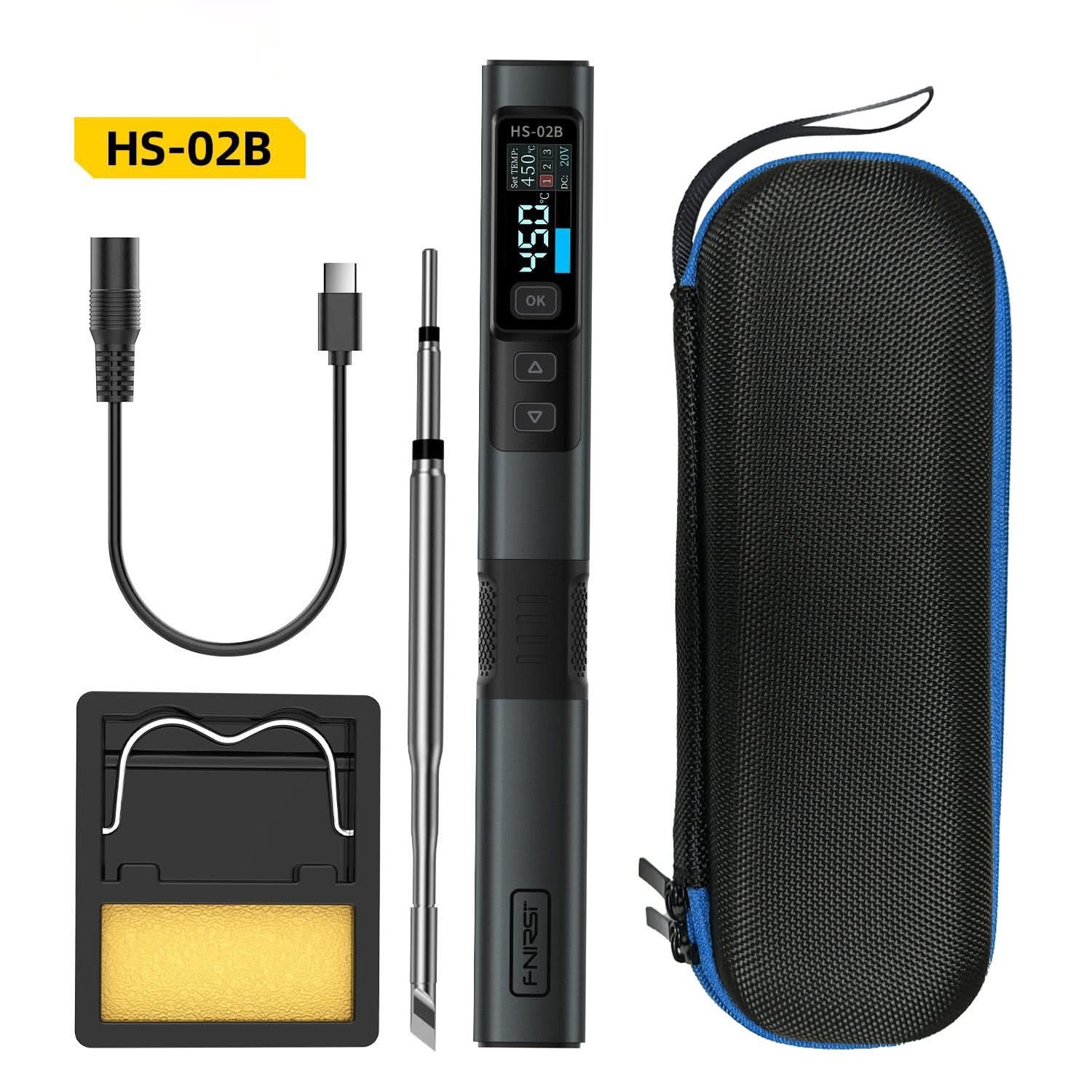 FNIRSI HS-02B - Kit de soldador portátil con cable de 100 W FNIRSI HS-02B - Kit de soldador portátil con cable de 100 W