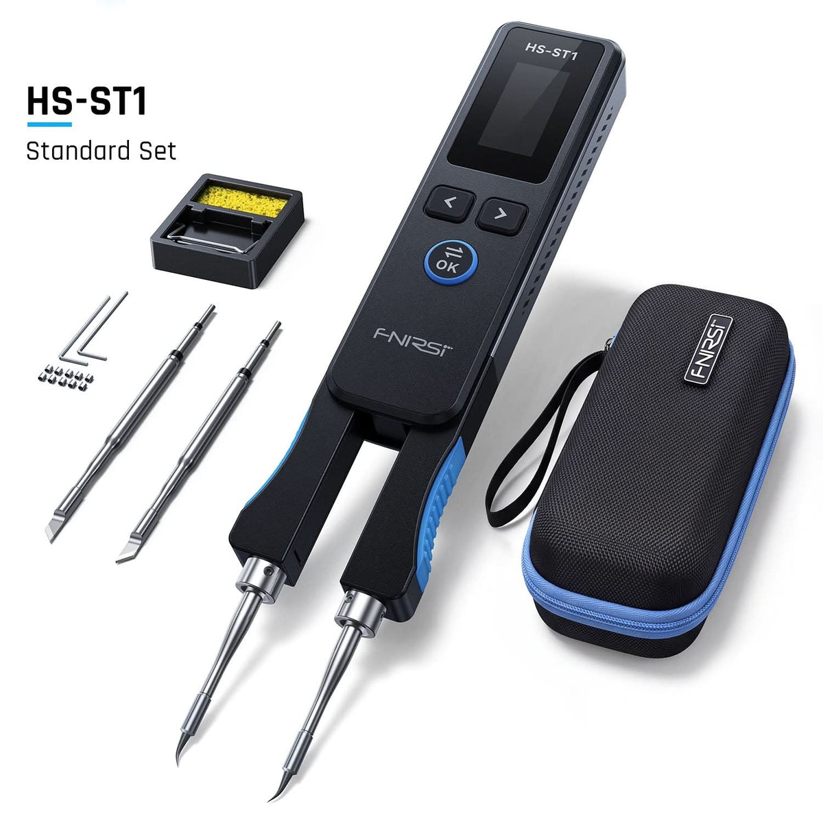 FNIRSI® HS-ST1 2-in-1 SMD Tweezer Soldering Iron, DC/USB-C, PD3.1/QC3.0