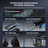 FNIRSI® HS-ST1 2-in-1 SMD Tweezer Soldering Iron, DC/USB-C, PD3.1/QC3.0