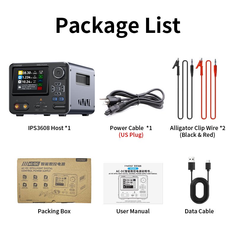 FNIRSI® IPS3608 AC - DC Intelligent Digital Control Power Supply - FNIRSI