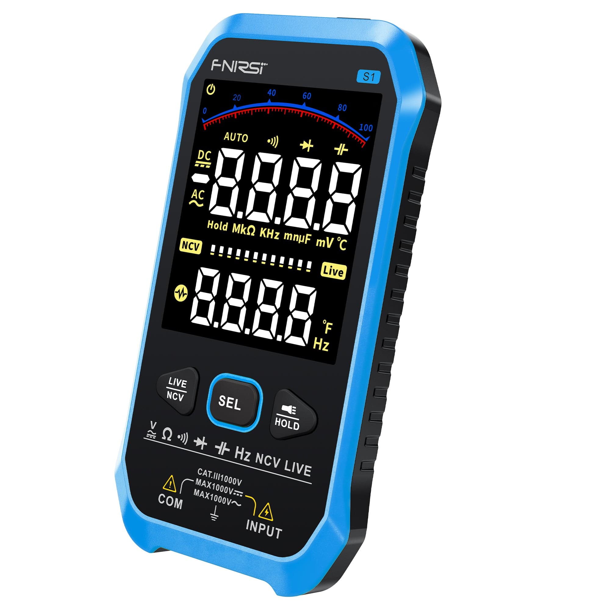 True Rms Multimeter Meter FNIRSI S1 Large-Screen Digital Multimeter, True RMS