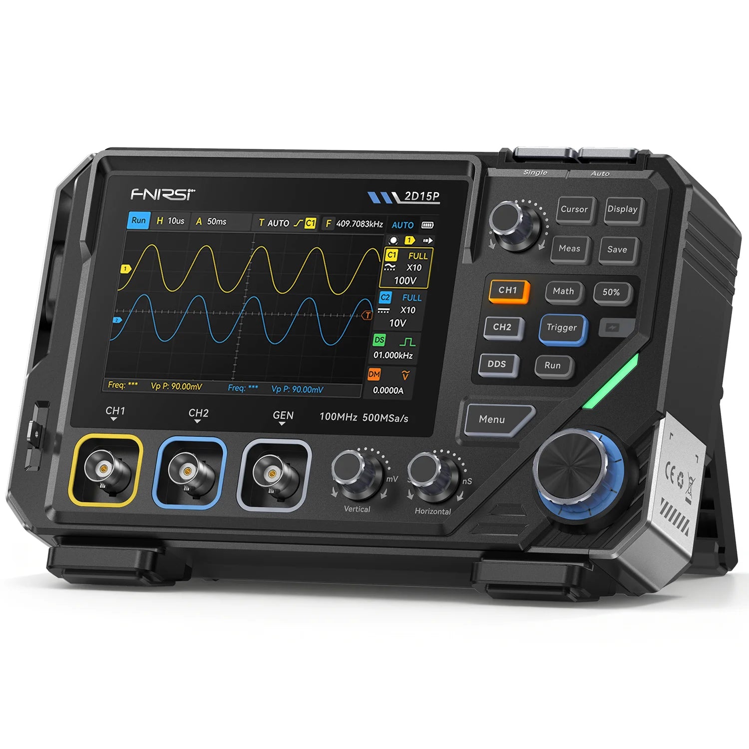 FNIRSI® 2D15P Oscilloscopio fosforo da banco 3-in-1 2CH 100MHz Multimetro