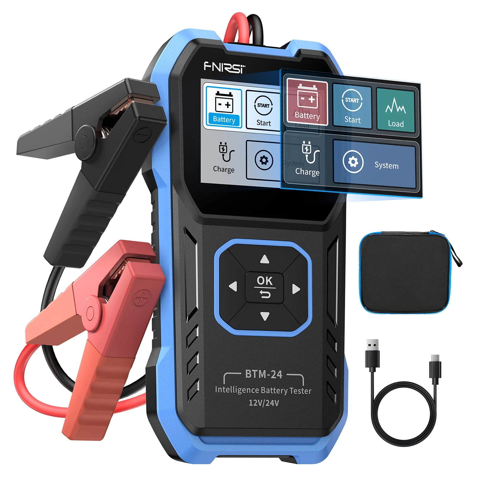 FNIRSI® BTM-24 Tester Multi-Funzione per Batteria Auto 12V/24V 2000A CCA