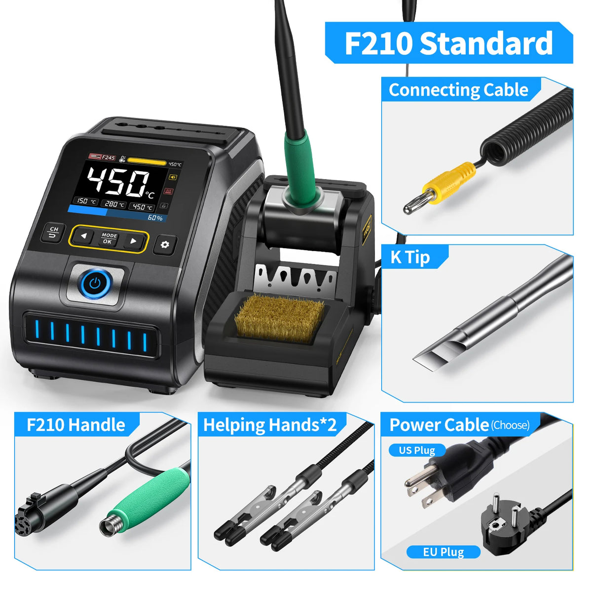 FNIRSI® DWS-200 200W Power Rapid Heating Soldering Iron Station Kit