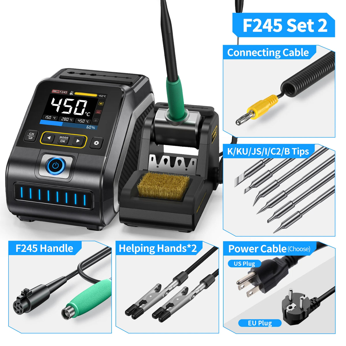Kit de station de fer à souder à chauffage rapide FNIRSI® DWS-200 200W
