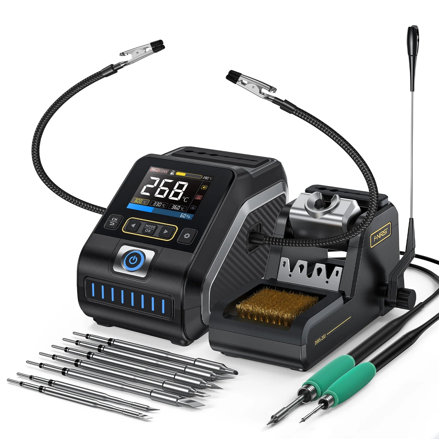 Kit stazione saldante FNIRSI® DWS-200 200W con riscaldamento rapido