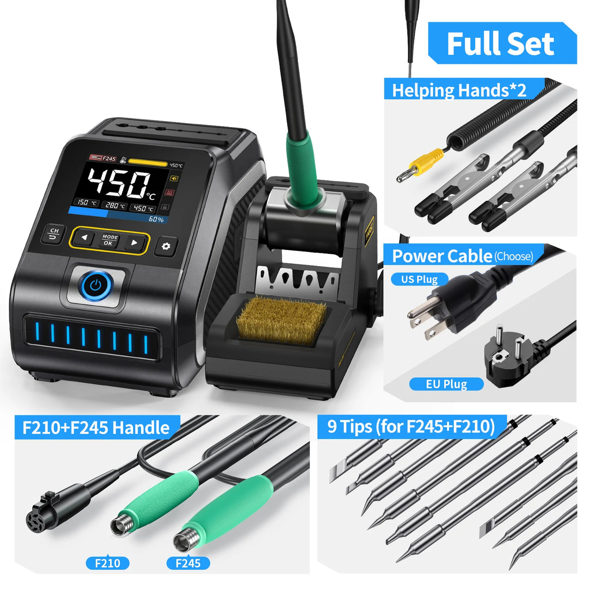 FNIRSI® DWS-200 200W Power Rapid Heating Soldering Iron Station Kit