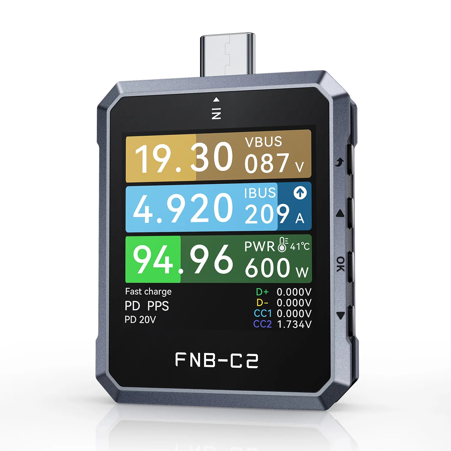 Tester di Ricarica Rapida FNIRSI® FNB-C2 USB PD 3.1 Type-C