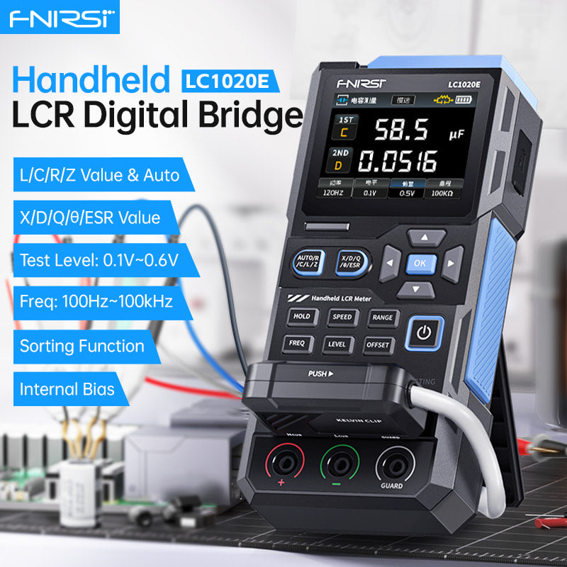 FNIRSI® LC1020E Hochpräziser Handheld Digitaler Brücken LCR ESR Tester
