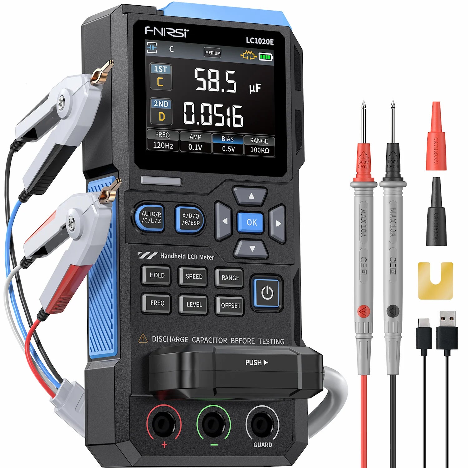 Ponte Rlc FNIRSI LC1020E High-Precision L/C/ESR Meter for Components