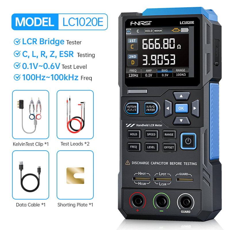 FNIRSI® LC1020E Hochpräziser Handheld Digitaler Brücken LCR ESR Tester