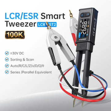 エス FNIRSI® LCR-ST2 100K LCR Meter & ESR Meter 2-in-1 Digital Tweezers