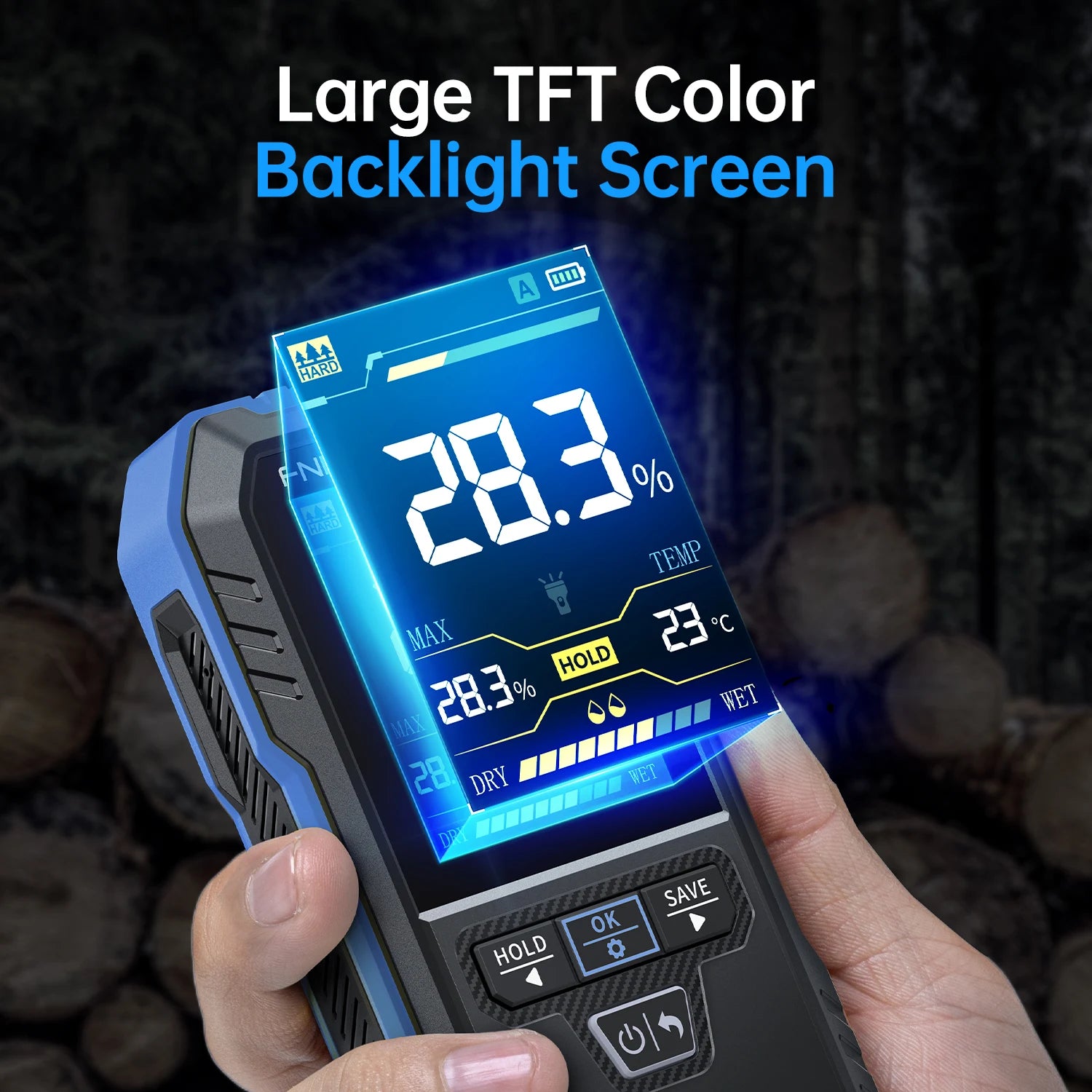 FNIRSI® WMT-10 Non-contact Inductive Wood & Wall Moisture Meter Hygrometer