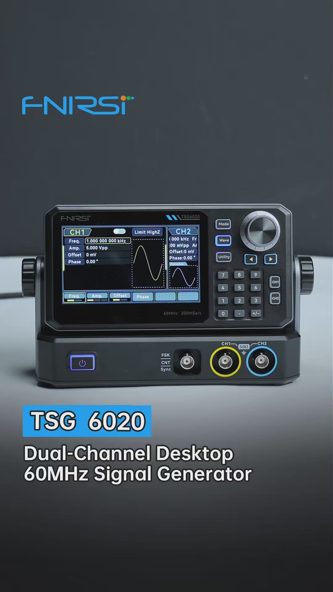 Generatore di Segnali Funzione FNIRSI® TSG6020/TSG3020 2CH 200MSa/s