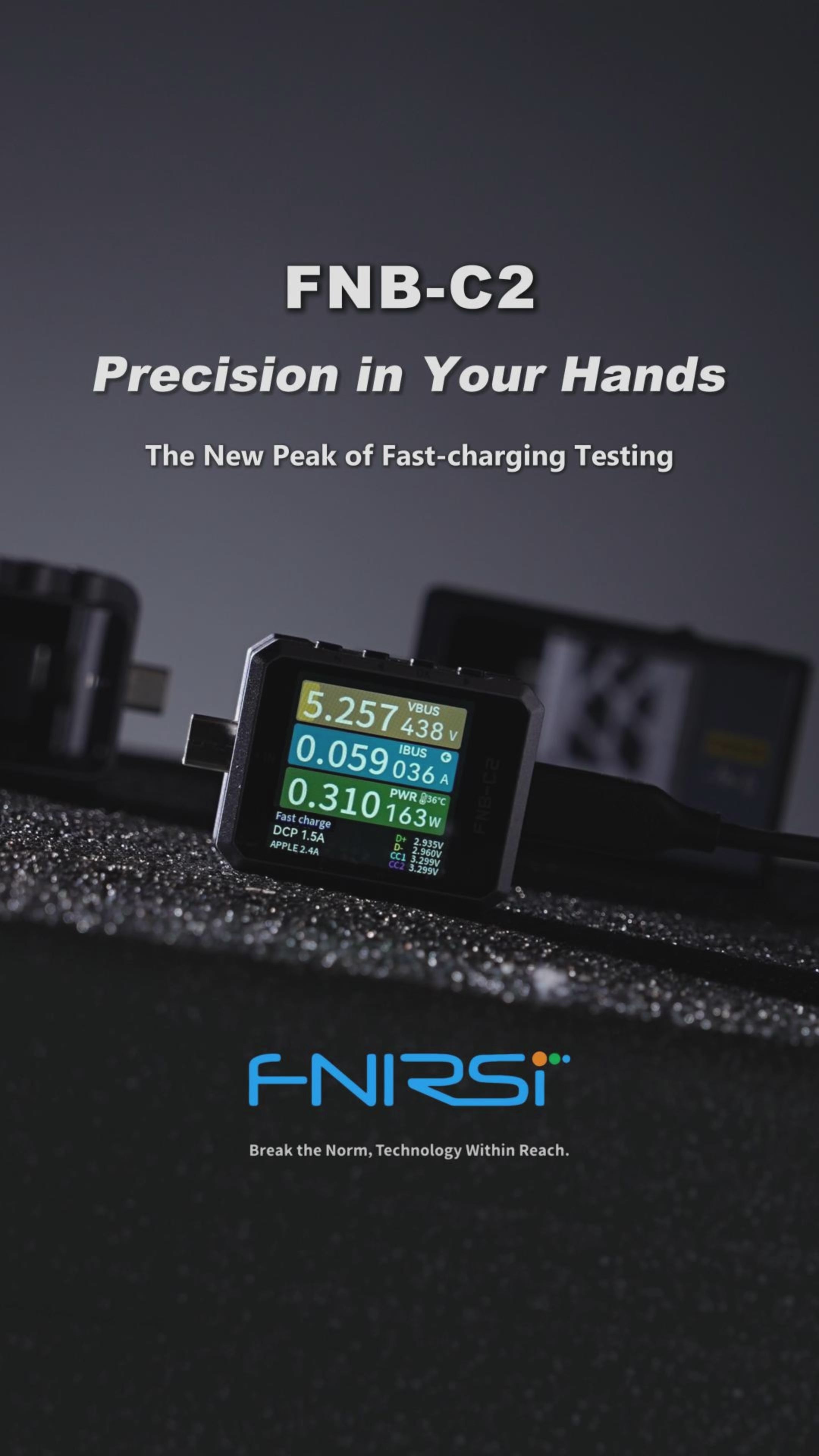 Tester di Ricarica Rapida FNIRSI® FNB-C2 USB PD 3.1 Type-C