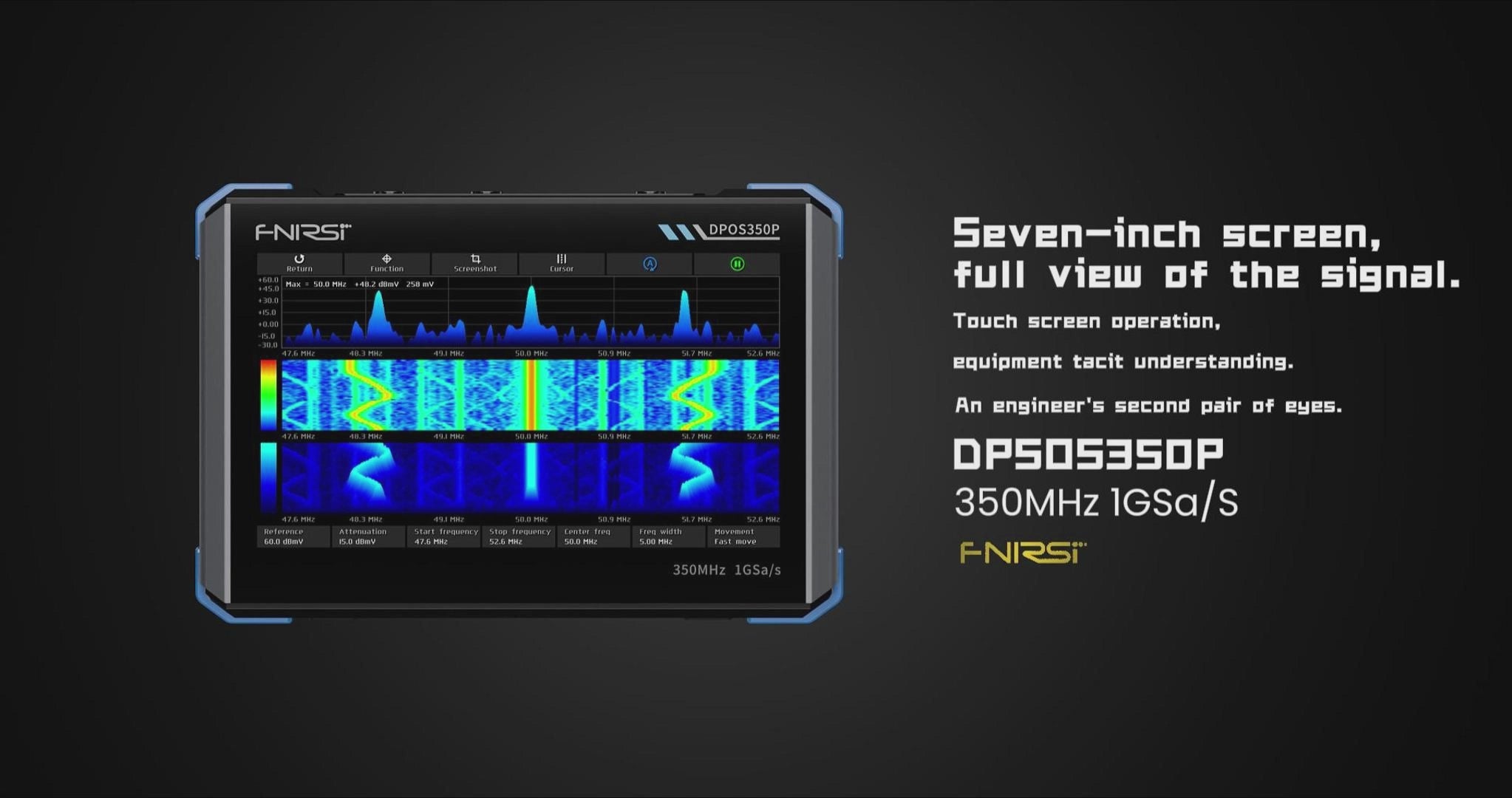 FNIRSI® DPOS350P 4-IN-1 350MHz 1GSPS Tablet-Oszilloskop Signalgenerator Spektrumanalysator Frequenzganganalysator